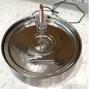 KittySpout Stainless Steel Cat Water Fountain 4L 135oz Silent Pump EUC